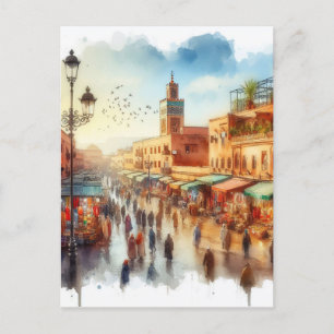 Morocco Marrakesh Medina Postcard
