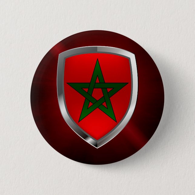 Morocco Metallic Emblem 6 Cm Round Badge (Front)