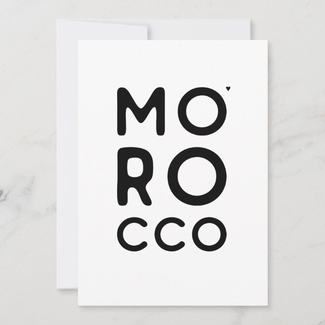 Morocco - minimalistic typography card (Front)