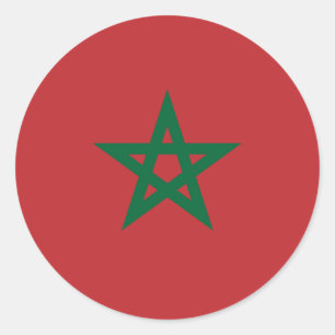 Morocco/Moroccan Flag Classic Round Sticker