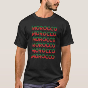 Morocco Moroccan Flag Motif Stacked Text Premium T-Shirt