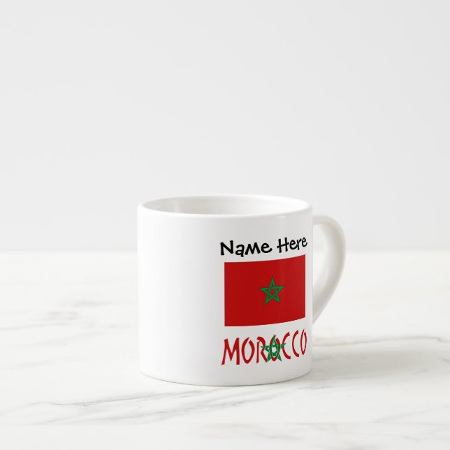 Morocco Moroccan Flag Personalised  Espresso Cup (Front Right)