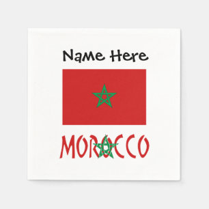 Morocco Moroccan Flag Personalised Name Napkin