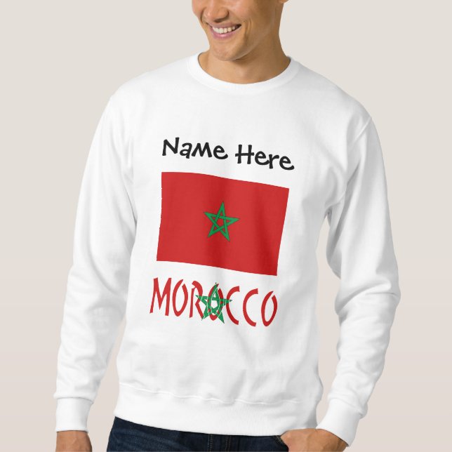 Morocco Moroccan Flag Personalised Name  Sweatshirt (Front)