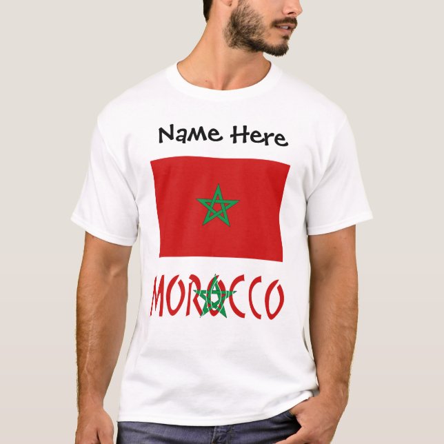 Morocco Moroccan Flag Personalised  T-Shirt (Front)