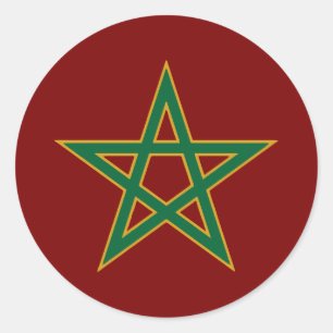 Morocco Moroccan Flag Soccer Football Lover Classic Round Sticker