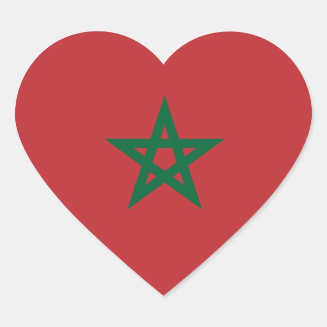 Morocco/Moroccan Heart Flag Heart Sticker (Front)