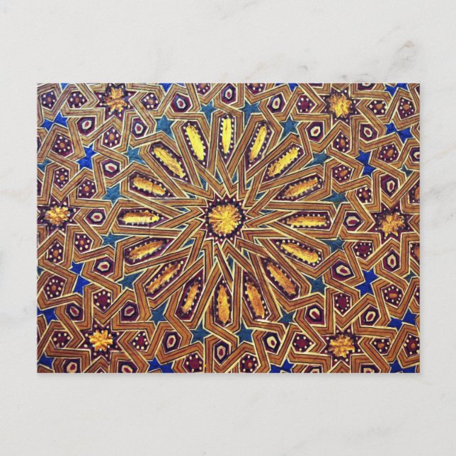 morocco mosaic islam decoration geometry arab postcard (Front)