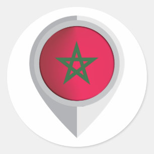 Morocco Pin Location Flag for Your family who orig Classic Round Sticker