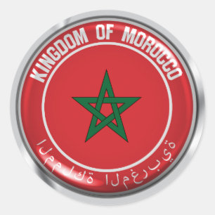 Morocco Round Emblem Classic Round Sticker