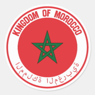 Morocco Round Emblem Classic Round Sticker
