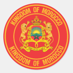 Morocco Round Emblem Classic Round Sticker