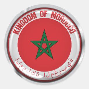 Morocco Round Emblem Classic Round Sticker