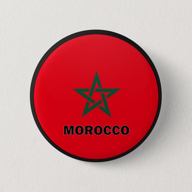 Morocco Roundel quality Flag 6 Cm Round Badge (Front)