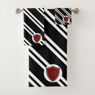 Morocco shield flag bath towel set