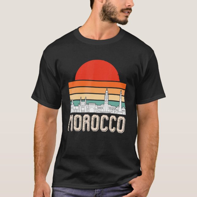 Morocco Skyline Africa Gibraltar Moroccans Souveni T-Shirt (Front)