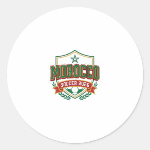 Morocco Soccer 2026 Soccer Bold Country Typography Classic Round Sticker