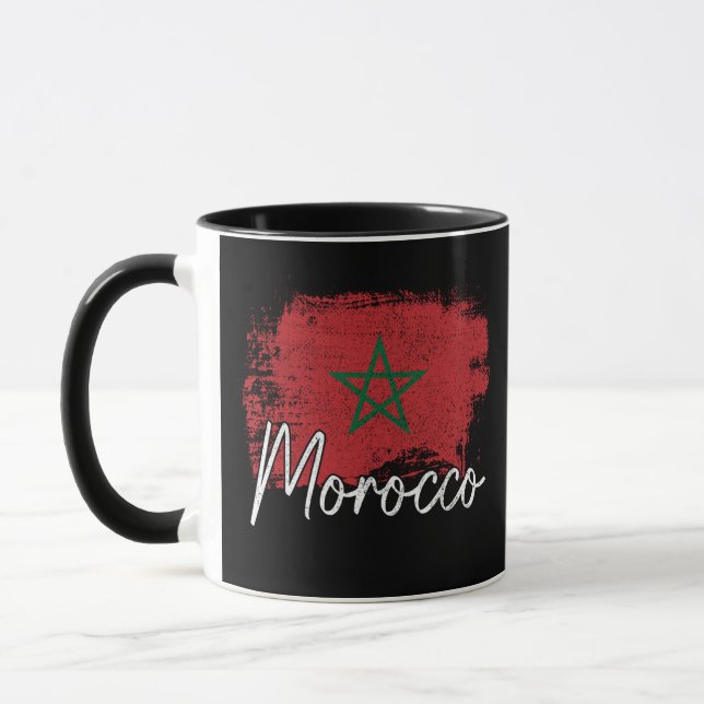 Morocco soccer lover gift Maroc Flag Morocco Moroc Mug (Left)