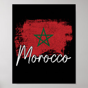 Morocco soccer lover gift Maroc Flag Morocco Moroc Poster