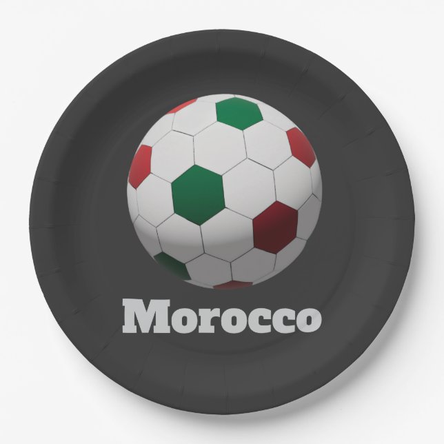 Morocco Soccer Paper Plate (Front)