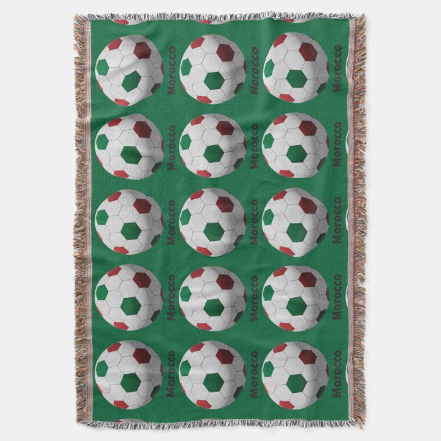 Morocco Soccer Throw Blanket (Front Vertical)