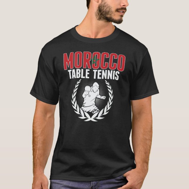 Morocco Table Tennis   Moroccan Ping Pong Supporte T-Shirt (Front)