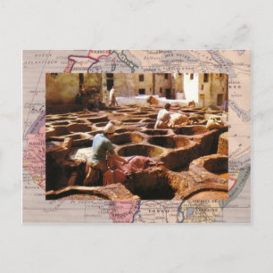 Morocco, Tannerie in the open air Postcard