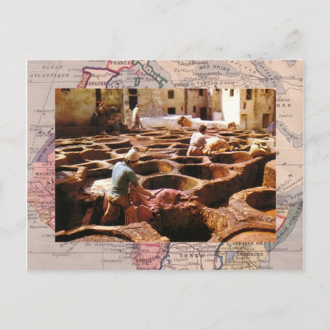 Morocco, Tannerie in the open air Postcard (Front)