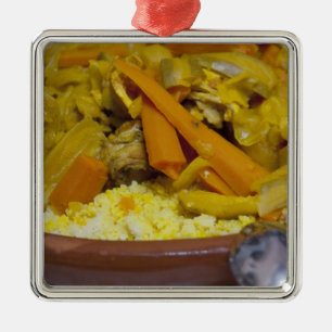 Morocco, Tetouan. Traditional Moroccan meal of Metal Tree Decoration