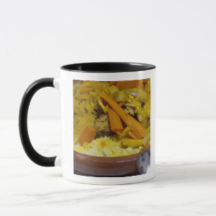 Morocco, Tetouan. Traditional Moroccan meal of Mug