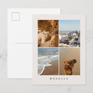 Morocco Travel Photo Collage (Sandy coasts) Postcard
