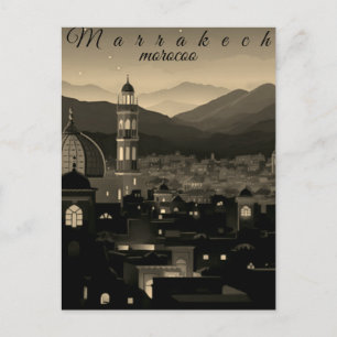 Morocco Travel Postcard Art,marrakech Travel Art