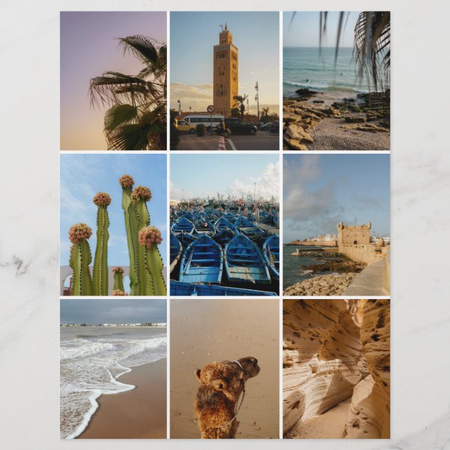 Morocco travel Scrapbook paper for cutouts (Front)
