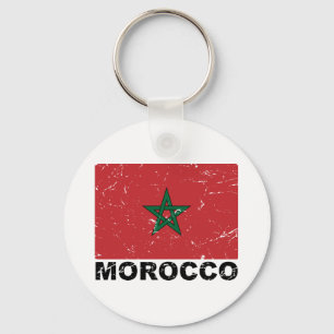 Morocco Vintage Flag Key Ring