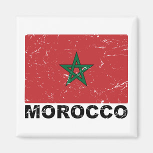 Morocco Vintage Flag Magnet