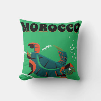 Morocco vintage travel poster art cushion