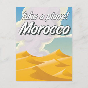Morocco vintage travel poster postcard