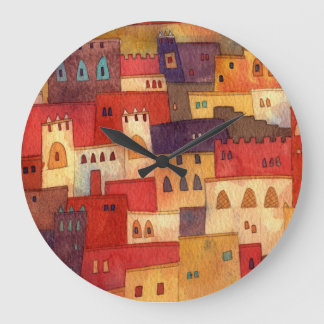Morocco Watercolor Large Clock