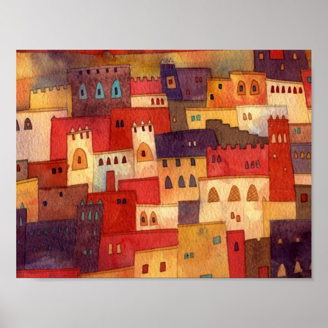 Morocco Watercolor Poster (Front)