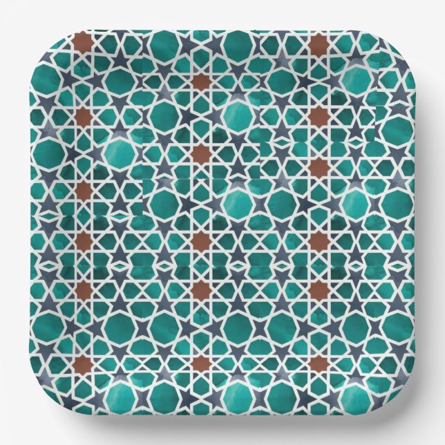 Moroccon Art Square paper Plates (Front)