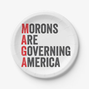 Morons Are Governing America 4th of July Paper Plate