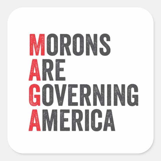 Morons Are Governing America 4th of July  Square Sticker (Front)