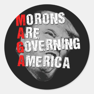 Morons Are Governing America Funny Trump 2025 Classic Round Sticker