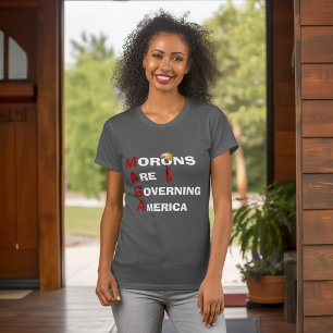 Morons Are Governing America Political Grey T-Shirt