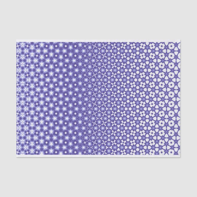 morphing blue and white geometric design tissue paper (Front)