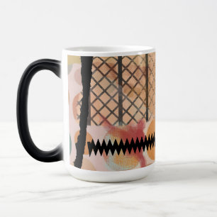 Morphing mug with abstract design to be revealed