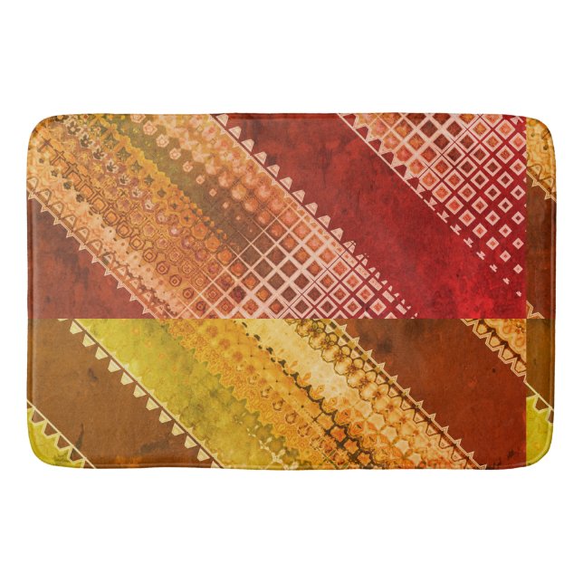 Morphinius Asymmetrical abstract 1 of 12 red Bath Mat (Front)