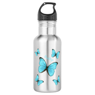 Morpho butterflies cartoon illustration  532 ml water bottle