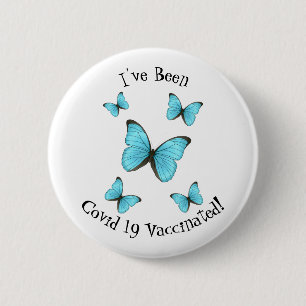 Morpho butterflies cartoon illustration  6 cm round badge