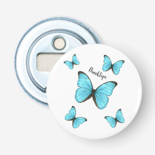 Morpho butterflies cartoon illustration  bottle opener